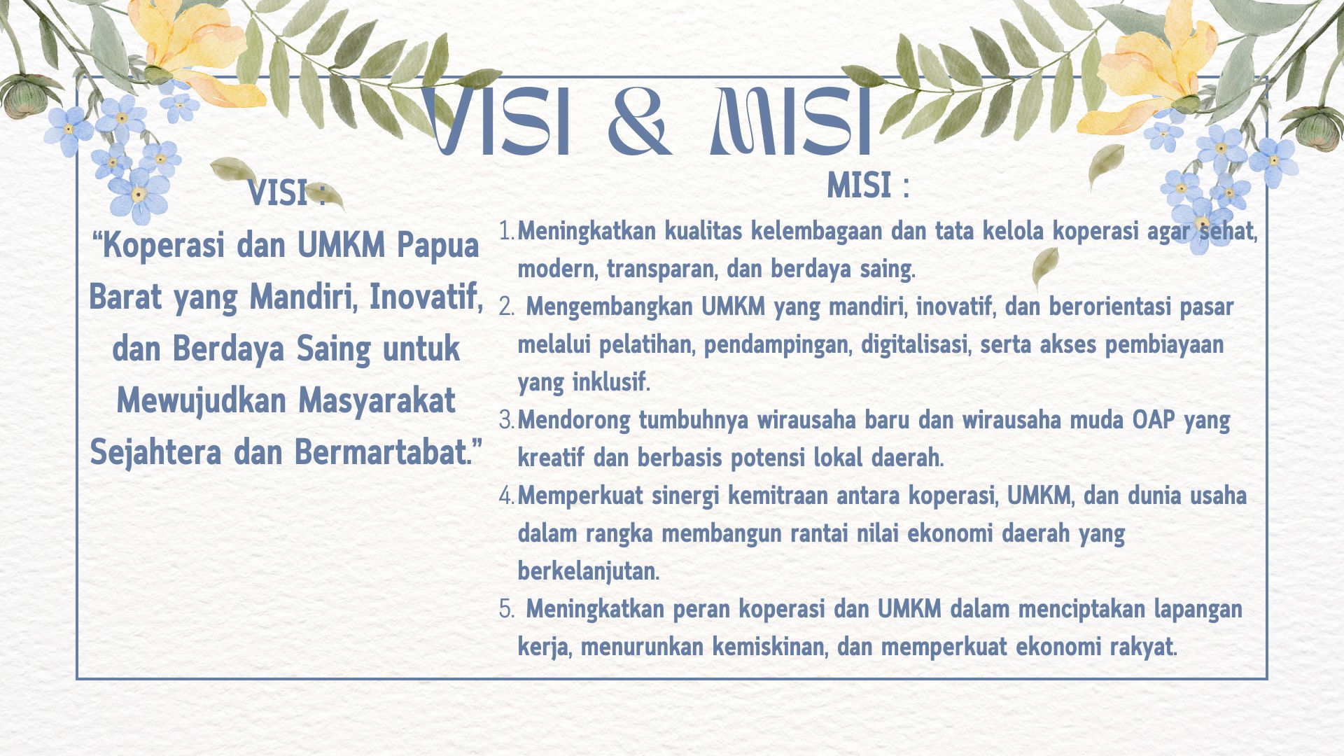 VISI DAN MISI
